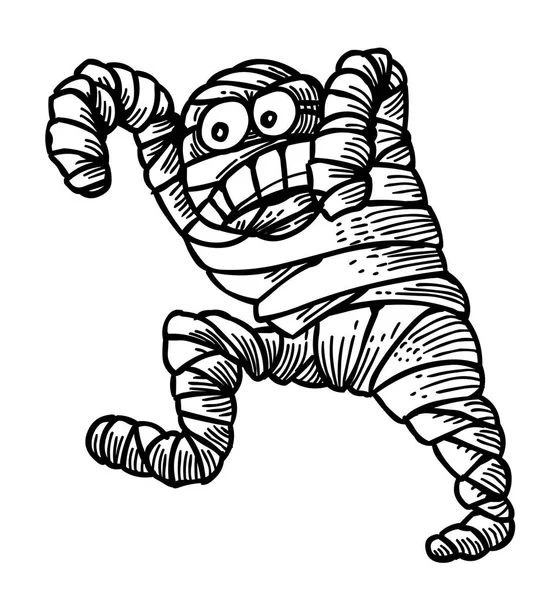 Immagine cartone animato di mummia bendata — Vettoriale Stock