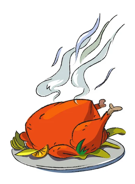 Cartoon image of cooked turkey — Stock Vector