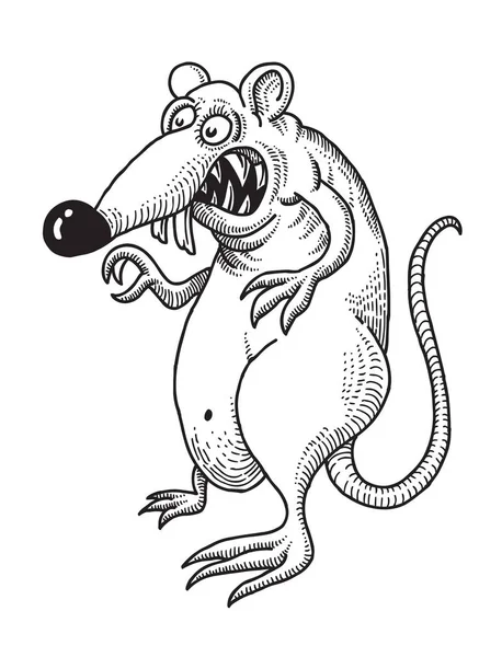 Cartoon afbeelding van kwaad rat — Stockvector