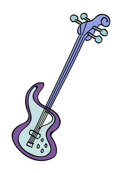 Cartoon image of electric guitar — Stock Vector