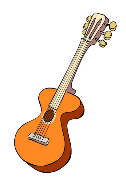 Cartoon image of guitar — Stock Vector