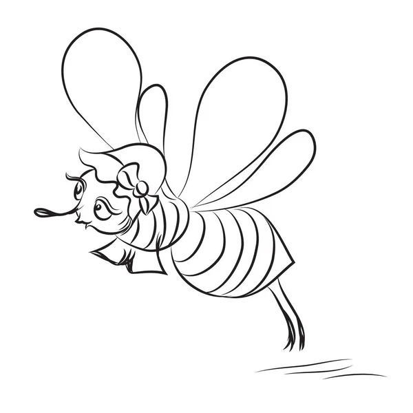 Imagen de dibujos animados de abeja feliz — Vector de stock