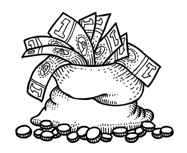 Para çantası görüntüsünü çizgi film