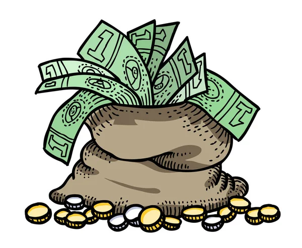 Desenhos animados imagem de saco de dinheiro — Vetor de Stock