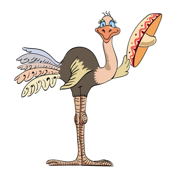 鳥帽子をかぶっての漫画画像 — ストックベクタ