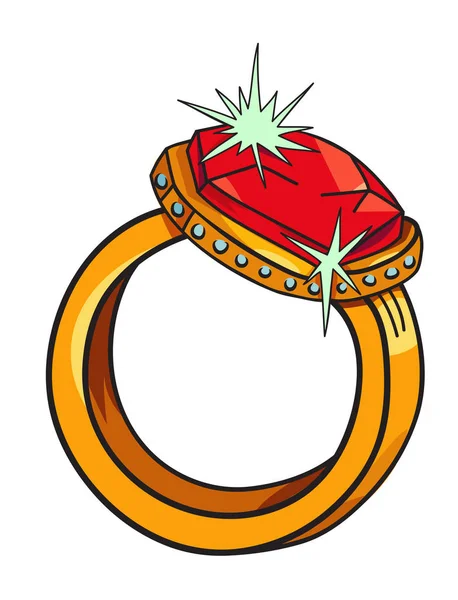 Imagem dos desenhos animados do anel de diamante — Vetor de Stock