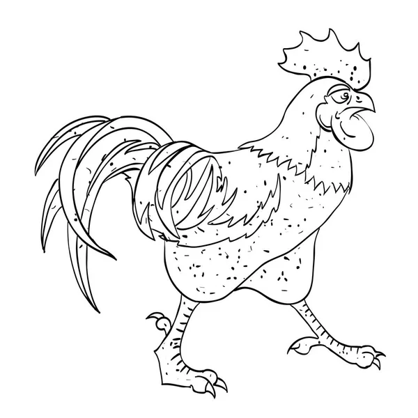 Cartoon image of rooster — Stock Vector