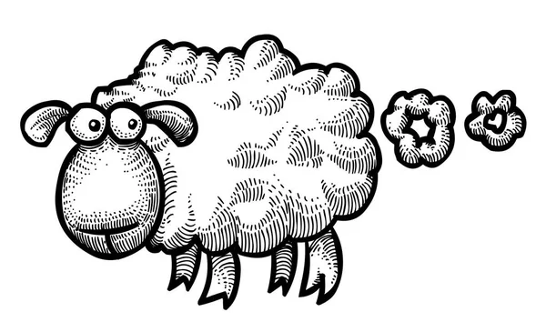 おなら羊の漫画画像 — ストックベクタ