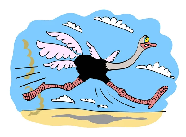 ภาพการ์ตูนของนกกระจอกเทศ — ภาพเวกเตอร์สต็อก