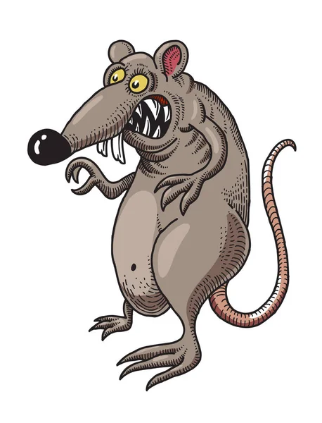 Cartoon image of evil rat — Stock Vector