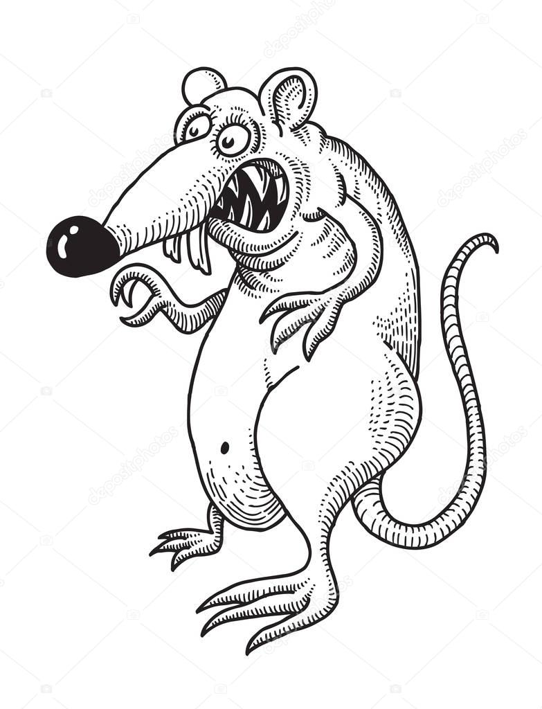 Cartoon image of evil rat