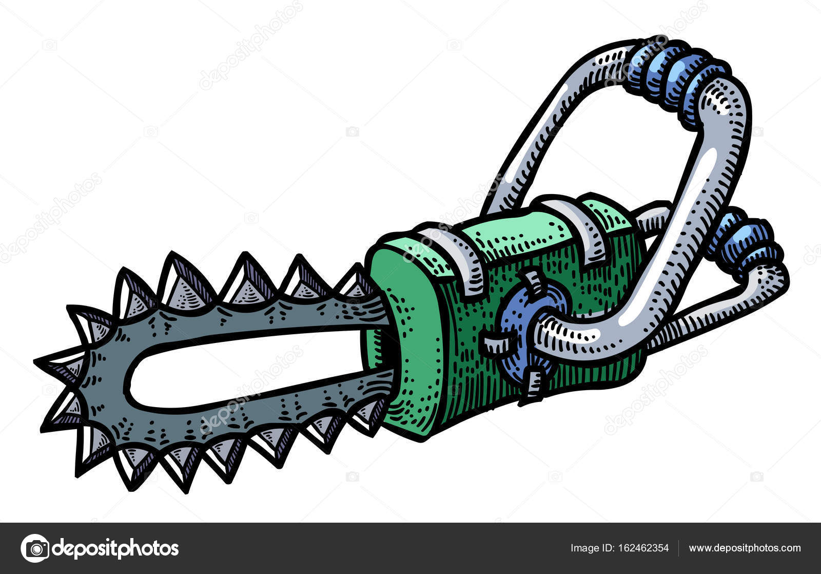 Cartoon image of chainsaw — Stock Vector © lkeskinen0 162462354