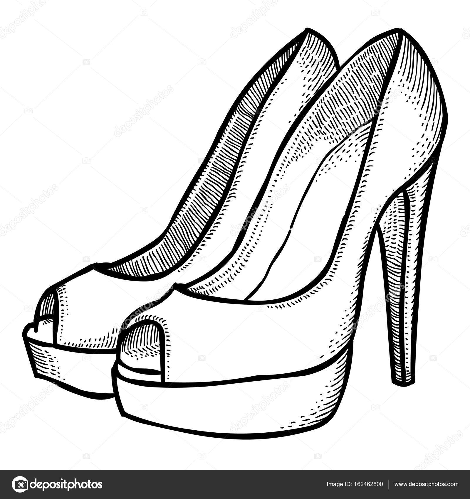 stock illustration cartoon image of high heeled