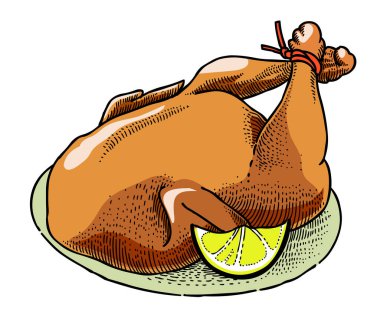 Cartoon image of cooked turkey clipart