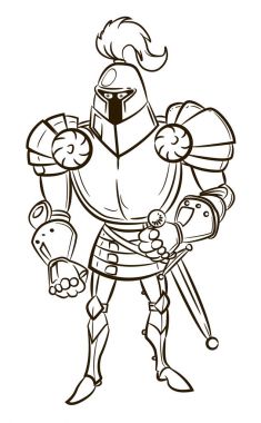 Çizgi film görüntü Ortaçağ Knight