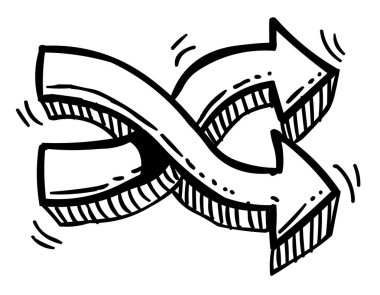 Shuffle simge görüntüsünü çizgi film