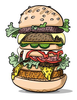 Çizgi film görüntü lezzetli Burger