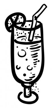 Çizgi film görüntüsü kokteyl simgesi. Cam simgesi