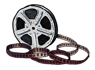 Cartoon image of Film reel clipart