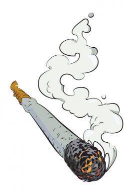 Cartoon image of marijuana joint clipart