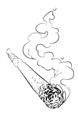 Cartoon image of marijuana joint clipart