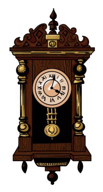Cartoon image of old clock clipart