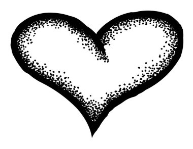 Kırmızı kalp simgesi çizgi film görüntüsü. Aşk sembolü