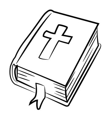 Cartoon image of Bible Icon. Religion symbol clipart