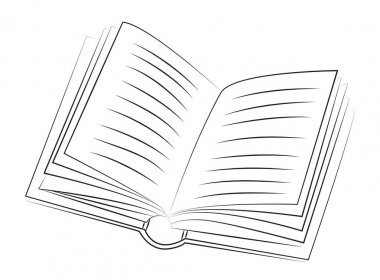 Kitap simgesini çizgi film görüntüsü. Kitap simgesi
