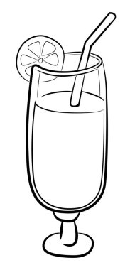 Çizgi film görüntüsü kokteyl simgesi. Cam simgesi