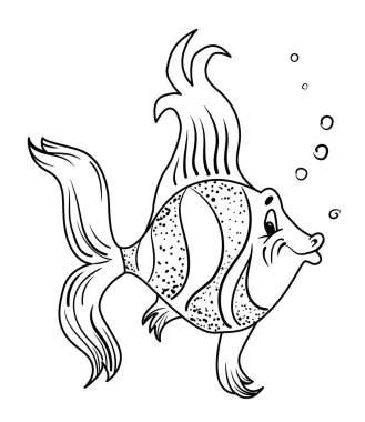 Karikatür resim komik balık