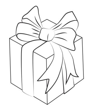 Çizgi film resmini hediye kutusu simgesi. Mevcut sembol