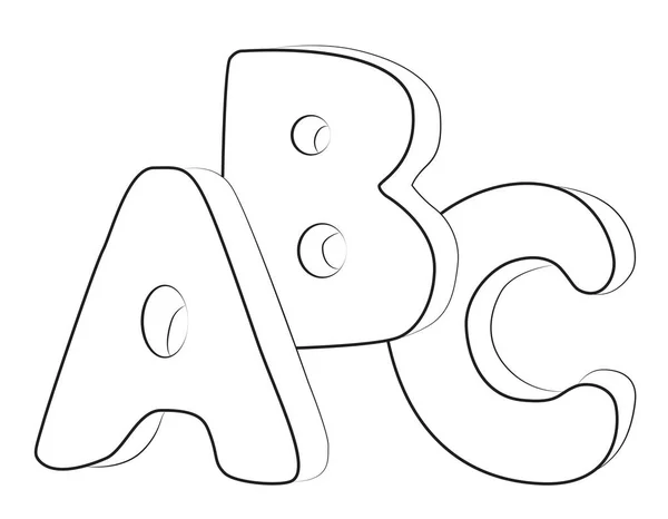 Abc harf çizgi film resim — Stok Vektör
