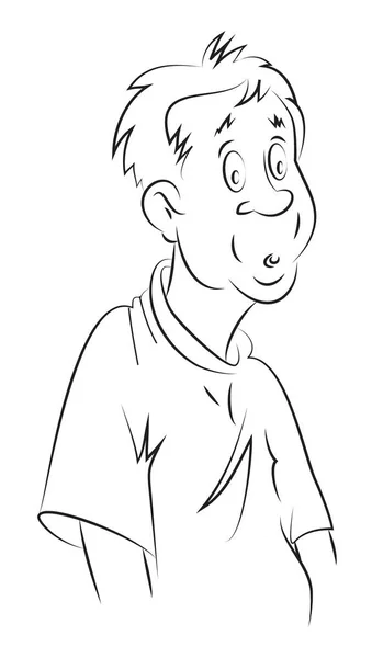 Cartoon afbeelding van verbaasd man — Stockvector