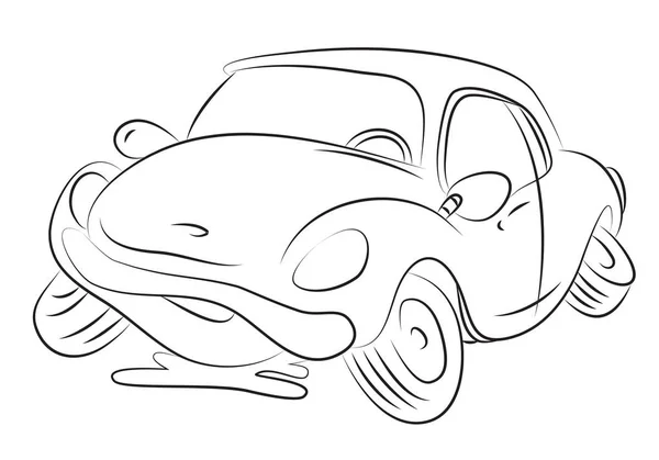 Imagen de dibujos animados de la caricatura del coche roto — Vector de stock