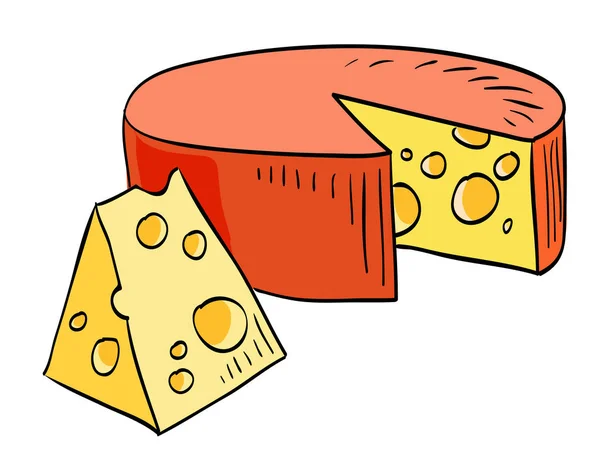 Cartoon image of cheese — Stock Vector