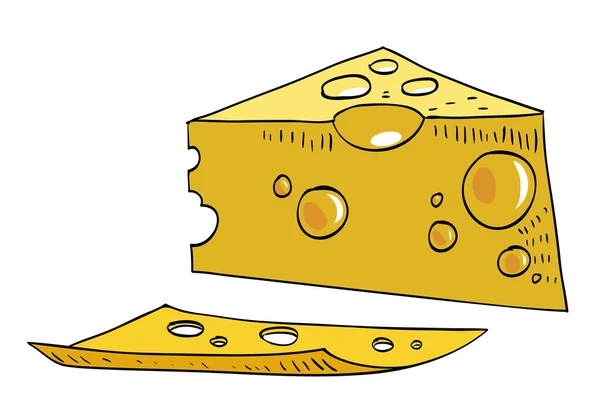 Cartoon image of cheese — Stock Vector