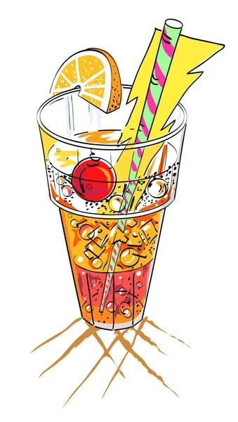 Cartoon image of cocktail — Stock Vector