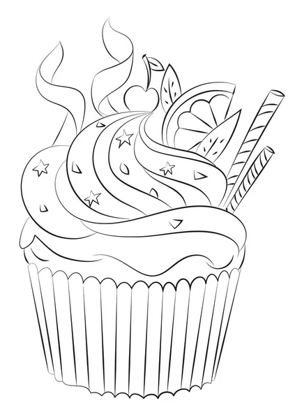 Imagen de dibujos animados de cupcake — Archivo Imágenes Vectoriales