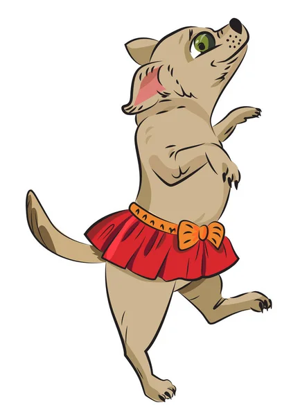 犬のダンスの漫画画像 — ストックベクタ