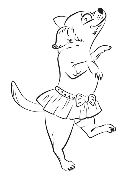 Imagen de dibujos animados de perro bailarín — Vector de stock