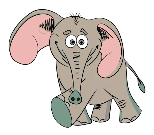 Imagen de dibujos animados de elefante bailando — Vector de stock