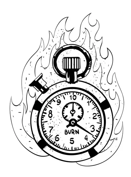 Image de bande dessinée de chronomètre flamboyant — Image vectorielle