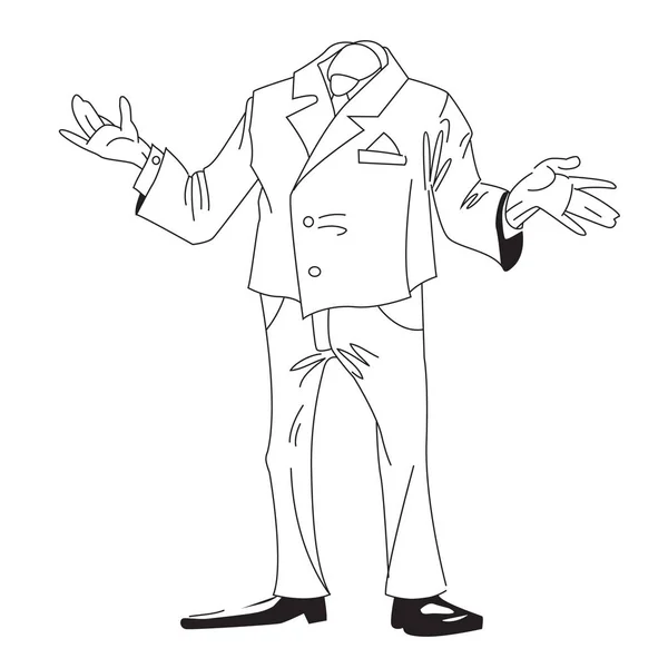 Immagine cartone animato di uomo d'affari senza testa — Vettoriale Stock