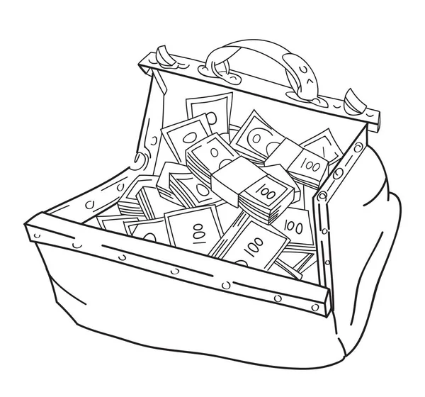 Imagem de desenhos animados de enorme saco de dinheiro — Vetor de Stock