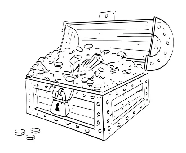 Imagem dos desenhos animados do baú do tesouro — Vetor de Stock