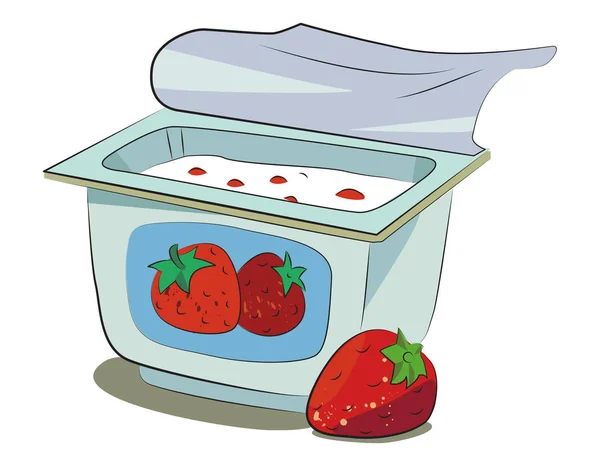Imagen de dibujos animados de yogur — Archivo Imágenes Vectoriales