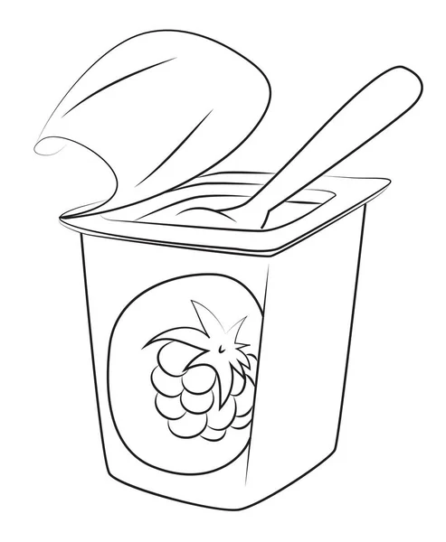 Imagen de dibujos animados de yogur — Vector de stock