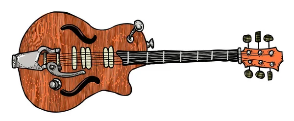 Cartoon image of electric guitar — Stock Vector