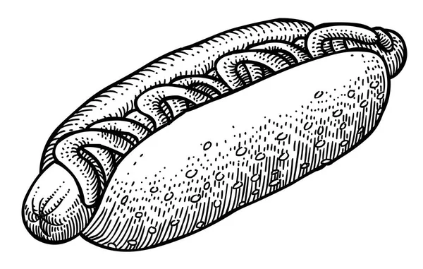 Citra kartun hotdog - Stok Vektor